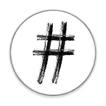Hashtag - Runder Kühlschrankmagnet - Weiß - Vorne