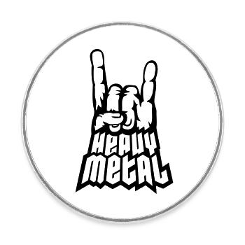 Handzeichen Heavy Metal Logo - Runder Kühlschrankmagnet - Weiß - Vorne