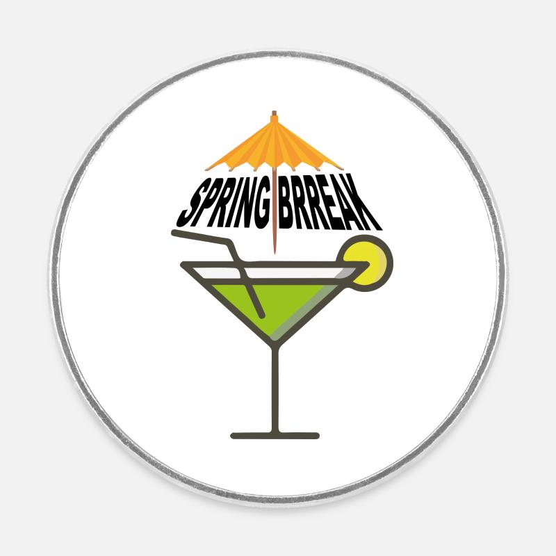 Spring Break - Runder Kühlschrankmagnet - Weiß