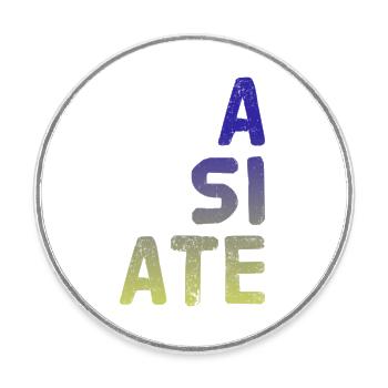A SI ATE. Wonderful NEW Design by Maximum Design!! - Runder Kühlschrankmagnet - Weiß - Vorne