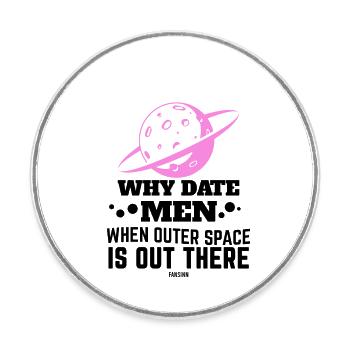 Femme astronaute en sciences spatiales - Magnet rond - blanc - Devant