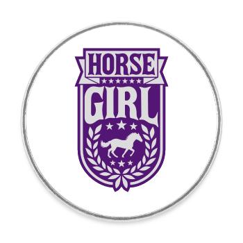 Citation de fille de cheval disant - Magnet rond - blanc - Devant