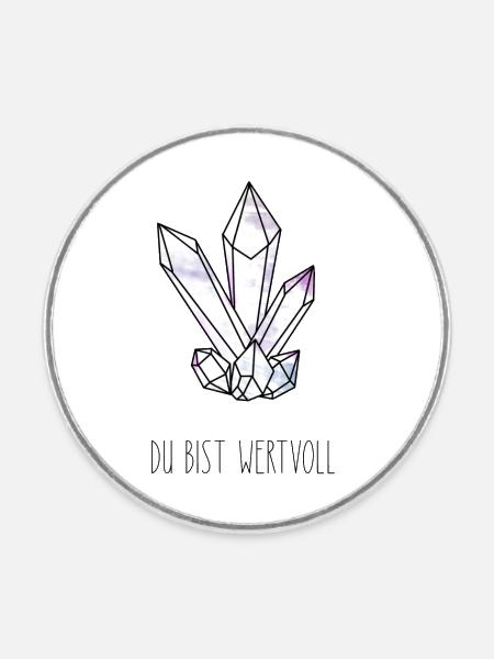 "du bist wertvoll", Spruch, Christlich - Runder Kühlschrankmagnet - Weiß