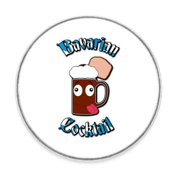 Bavarian Cocktail / Goaßmaß V2 - Runder Kühlschrankmagnet - Weiß - Vorne