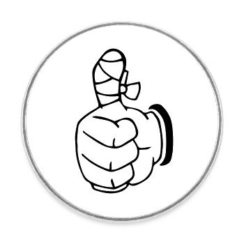 Thumbs up craftsman gift idea - Round  fridge magnet - white - Front