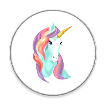 Licorne Licorne Fille Mythique Licornes Animaux - Magnet rond - blanc - Devant