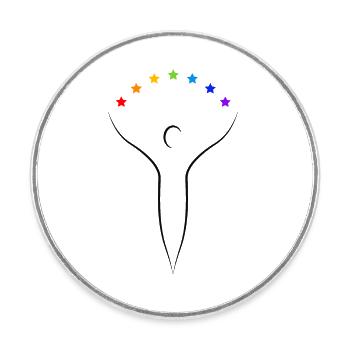 Être de lumière, dessin animiste essenien, noir - Magnet rond - blanc - Devant