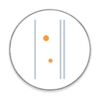 Abstraktes Design - Runder Kühlschrankmagnet - Weiß - Vorne