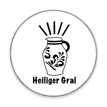 Bembel Heiliger Gral - DasFrankfurter Original - Runder Kühlschrankmagnet - Weiß - Vorne