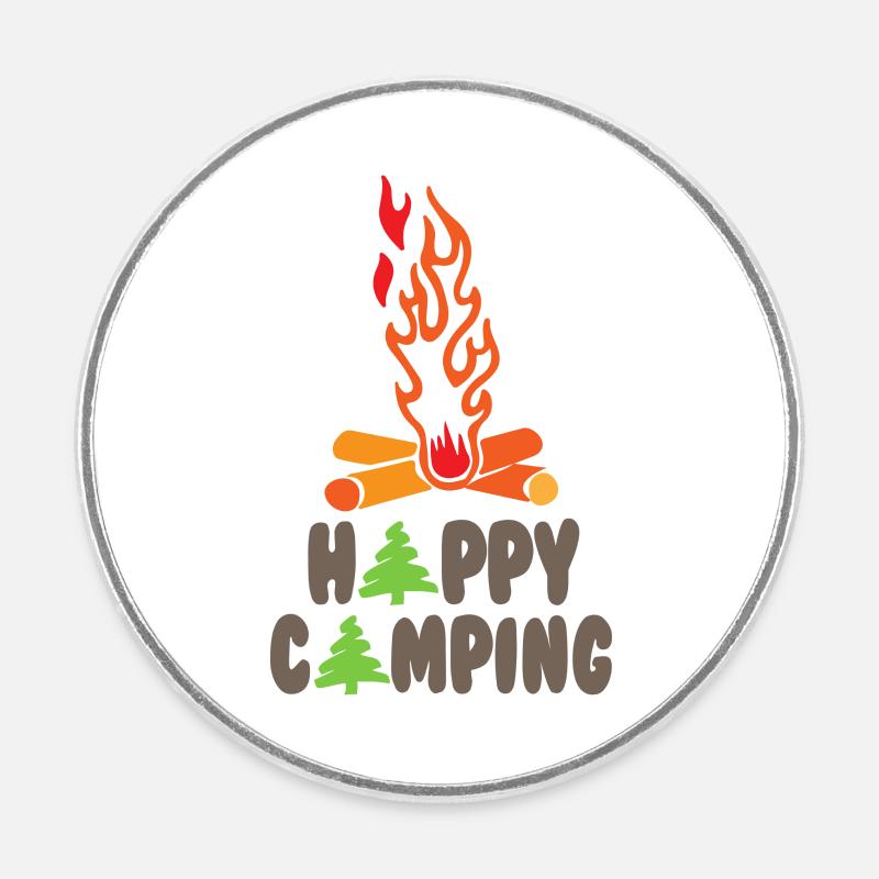 Campfire - Round  fridge magnet - white