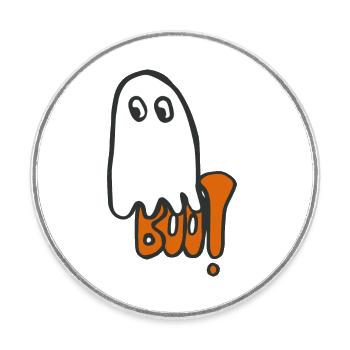 Halloween Geist Boo! - Runder Kühlschrankmagnet - Weiß - Vorne