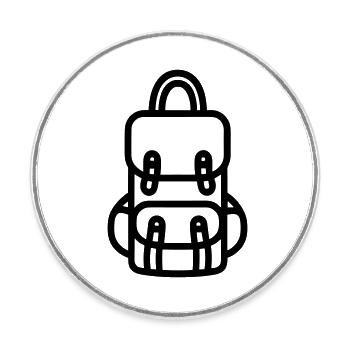 Backpack - Round  fridge magnet - white - Front