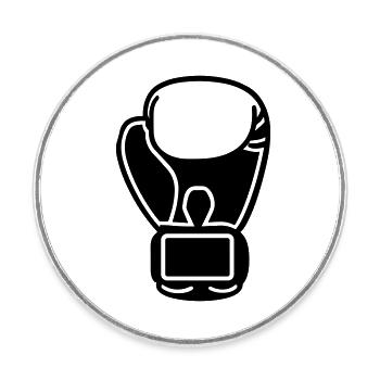 Boxing Glove - Round  fridge magnet - white - Front