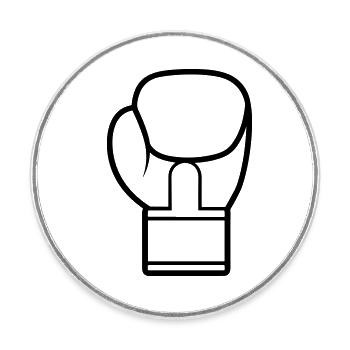 Boxing Glove - Round  fridge magnet - white - Front