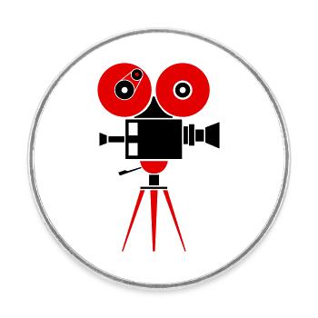camera - Round  fridge magnet - white - Front