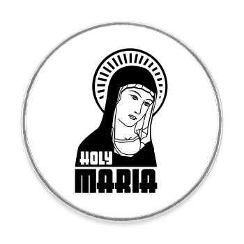 Holy Mary - Round  fridge magnet - white - Front