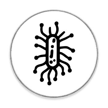 Bacteria - Round  fridge magnet - white - Front