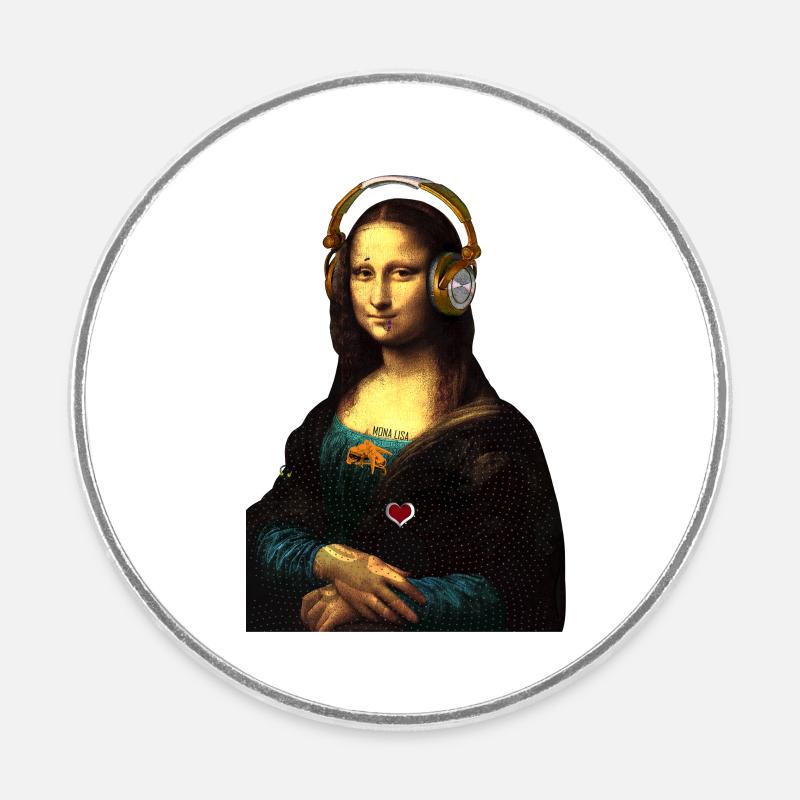 Mona Lisa - Round  fridge magnet - white