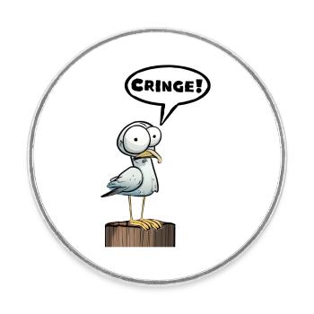 Seagull speech bubble embarrassment - Round  fridge magnet - white - Front