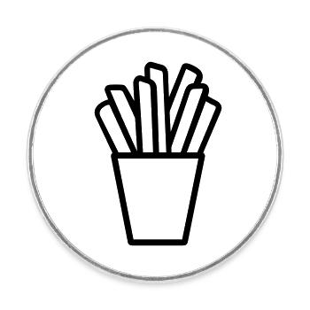 French fries - Round  fridge magnet - white - Front