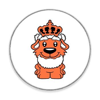 Hund Krone König Prinz Lord Herrscher Majestät - Runder Kühlschrankmagnet - Weiß - Vorne