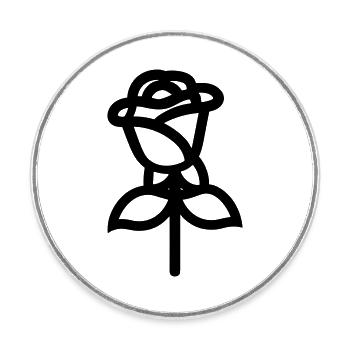 Rosa Blume - Runder Kühlschrankmagnet - Weiß - Vorne