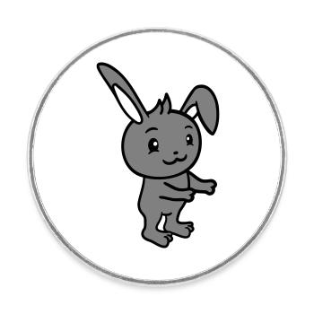 Hase Umarmung Häschen Nagetier Kleintier niedlich - Runder Kühlschrankmagnet - Weiß - Vorne