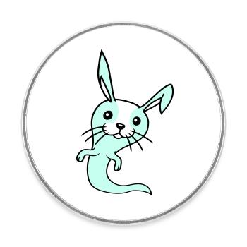 Hase Geist Gespenst spuken Halloween gruselig süß - Runder Kühlschrankmagnet - Weiß - Vorne