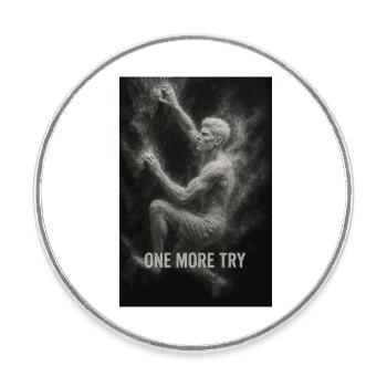 One more try. - Round  fridge magnet - white - Front