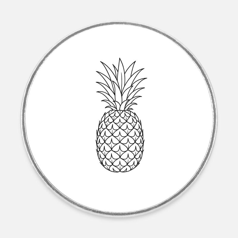 pineapple - Round  fridge magnet - white