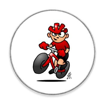 VTT - Magnet rond - blanc - Devant