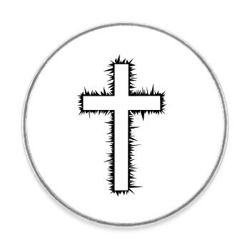Croix (V) - Magnet rond - blanc - Devant