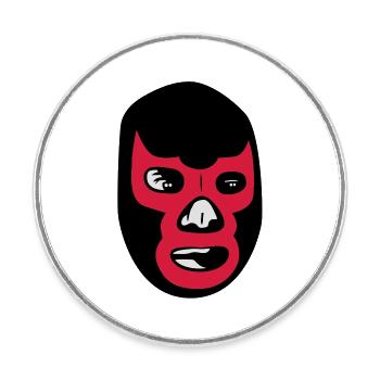 mexican wrestling mask lucha libre - Magnet rond - blanc - Devant