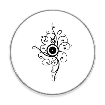 Sonne Tattoo - Runder Kühlschrankmagnet - Weiß - Vorne