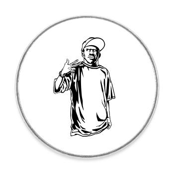 Rappeur gangster - Magnet rond - blanc - Devant