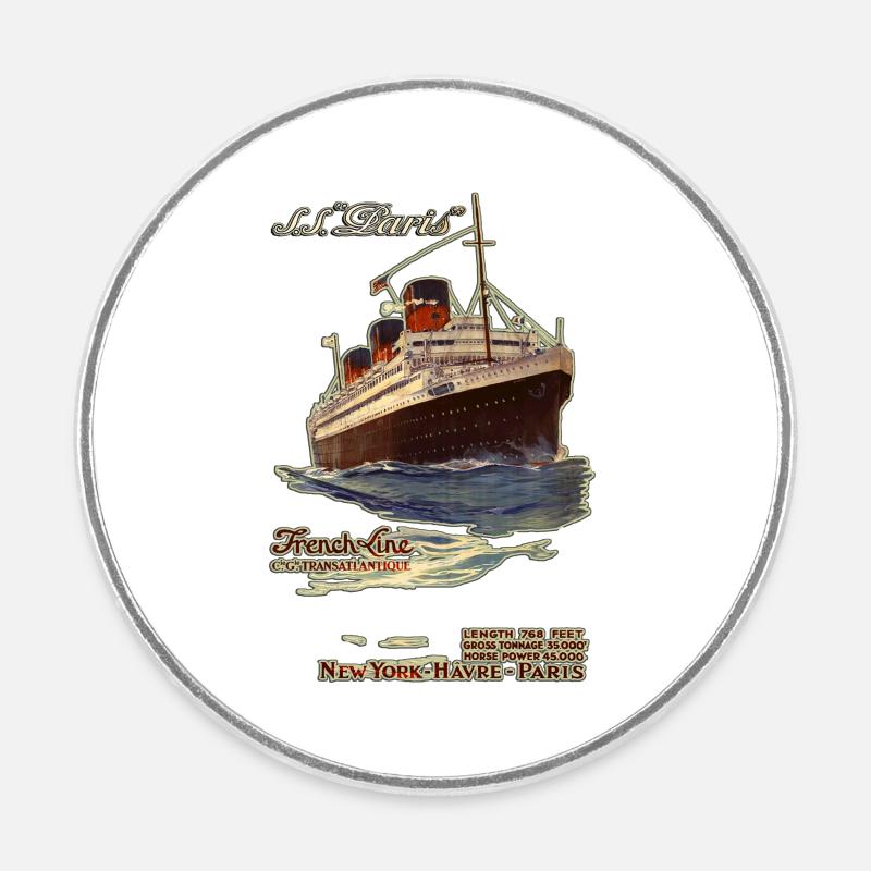 TRANSATLANTIC PARIS - Round  fridge magnet - white
