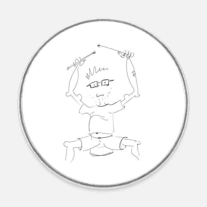Drumnerd - Round  fridge magnet - white