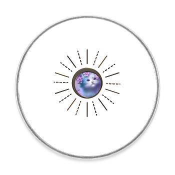 Cute kitten in soft colors - Round  fridge magnet - white - Front