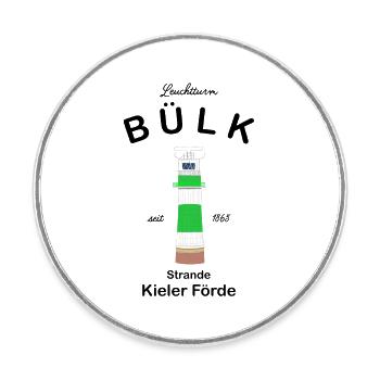 Leuchtturm Bülk, Strande, Kieler Förde, Ostsee - Runder Kühlschrankmagnet - Weiß - Vorne