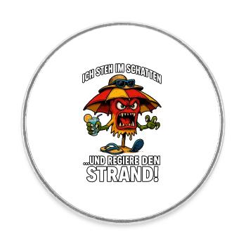 Shadow hero on the beach - Round  fridge magnet - white - Front