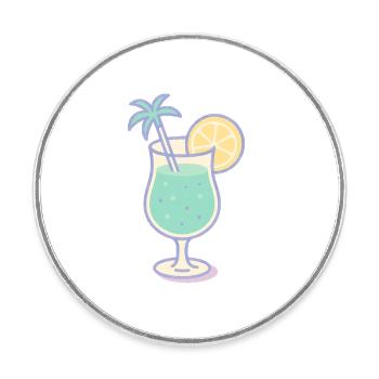 Sippin' in Paradise - Round  fridge magnet - white - Front