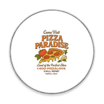 Pizza Paradise - Runder Kühlschrankmagnet - Weiß - Vorne