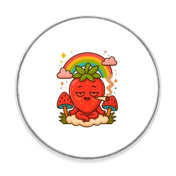 Strawberry Haze  - Runder Kühlschrankmagnet - Weiß - Vorne