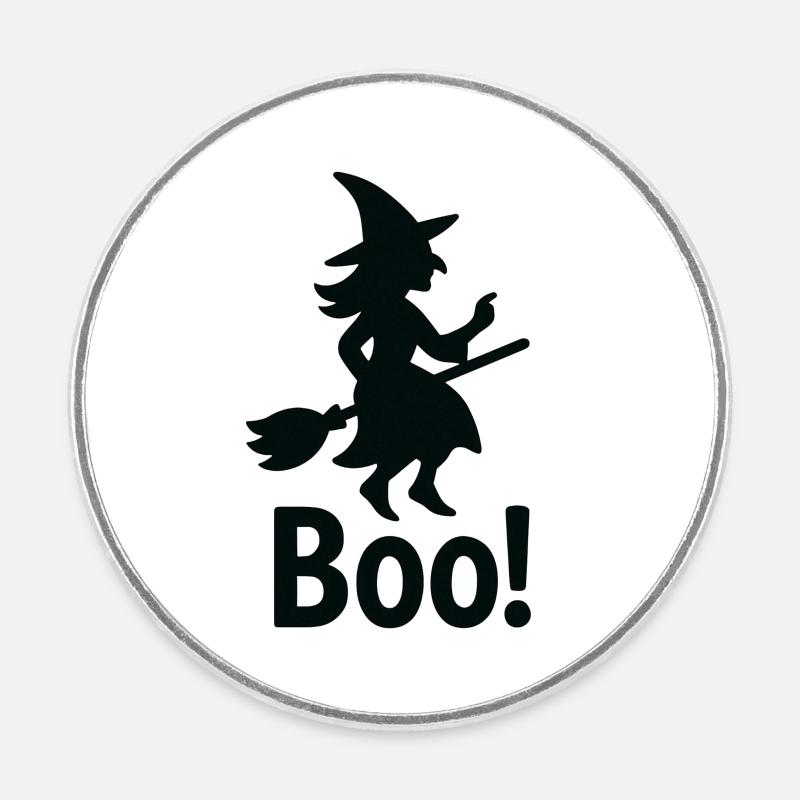 Witch Boo! Halloween - Round  fridge magnet - white