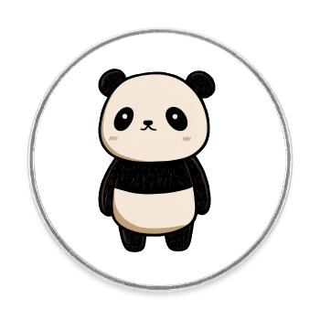 panda drawing, cute panda, baby panda - Round  fridge magnet - white - Front