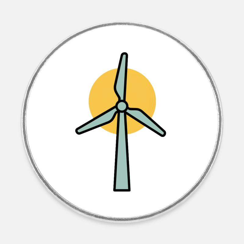 Éolienne | Déclaration sur l’énergie renouvelable - Magnet rond - blanc