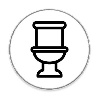 toilette - Magnet rond - blanc - Devant