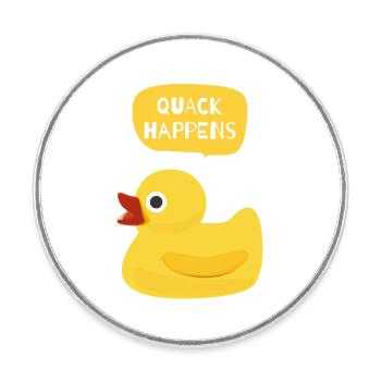 Quack Happens Ente Design - Runder Kühlschrankmagnet - Weiß - Vorne