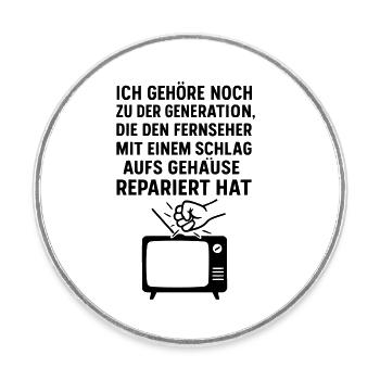 Generation Television Réparation TV - Magnet rond - blanc - Devant