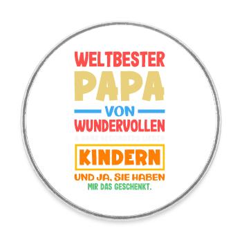 Lustiges Vatertag Geschenk Papa Bier - Runder Kühlschrankmagnet - Weiß - Vorne